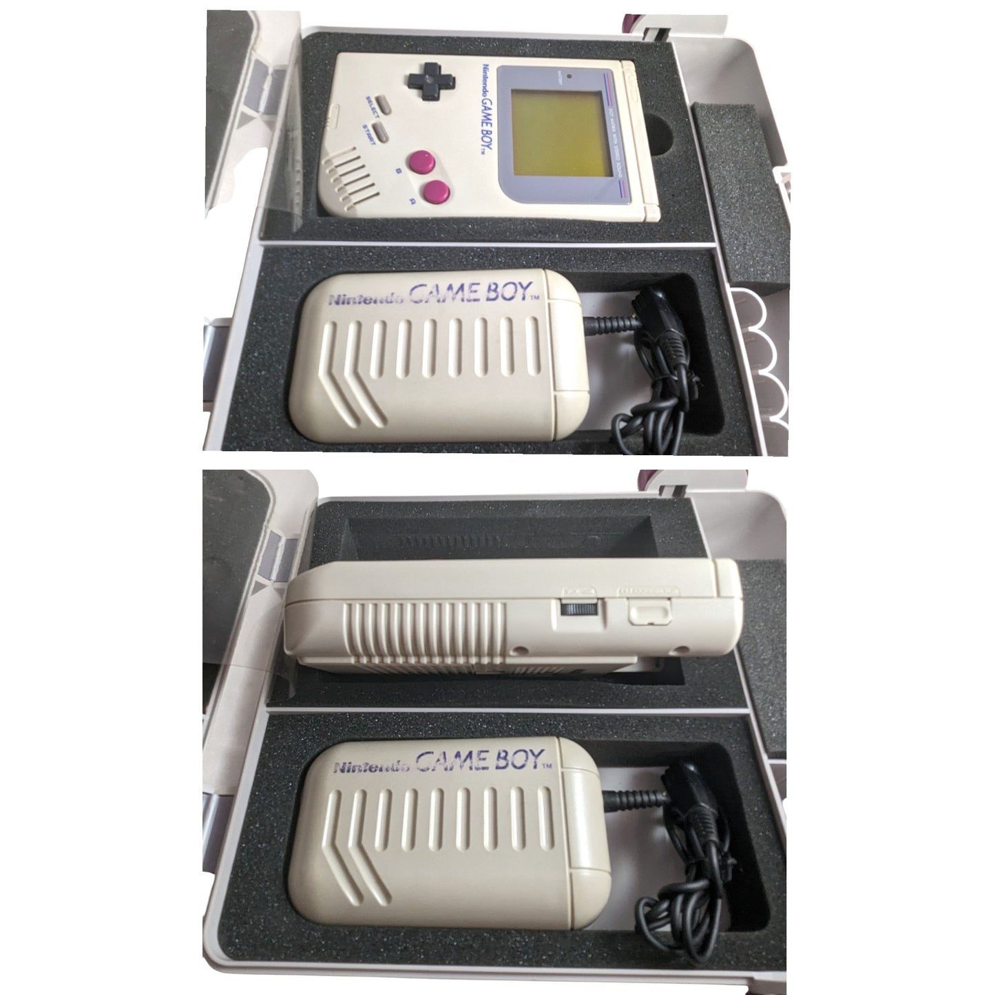 GB ORIGINAL TRANSPORT HARD CASE + GAME BOY with JAPAN AC Power Supply - RARE