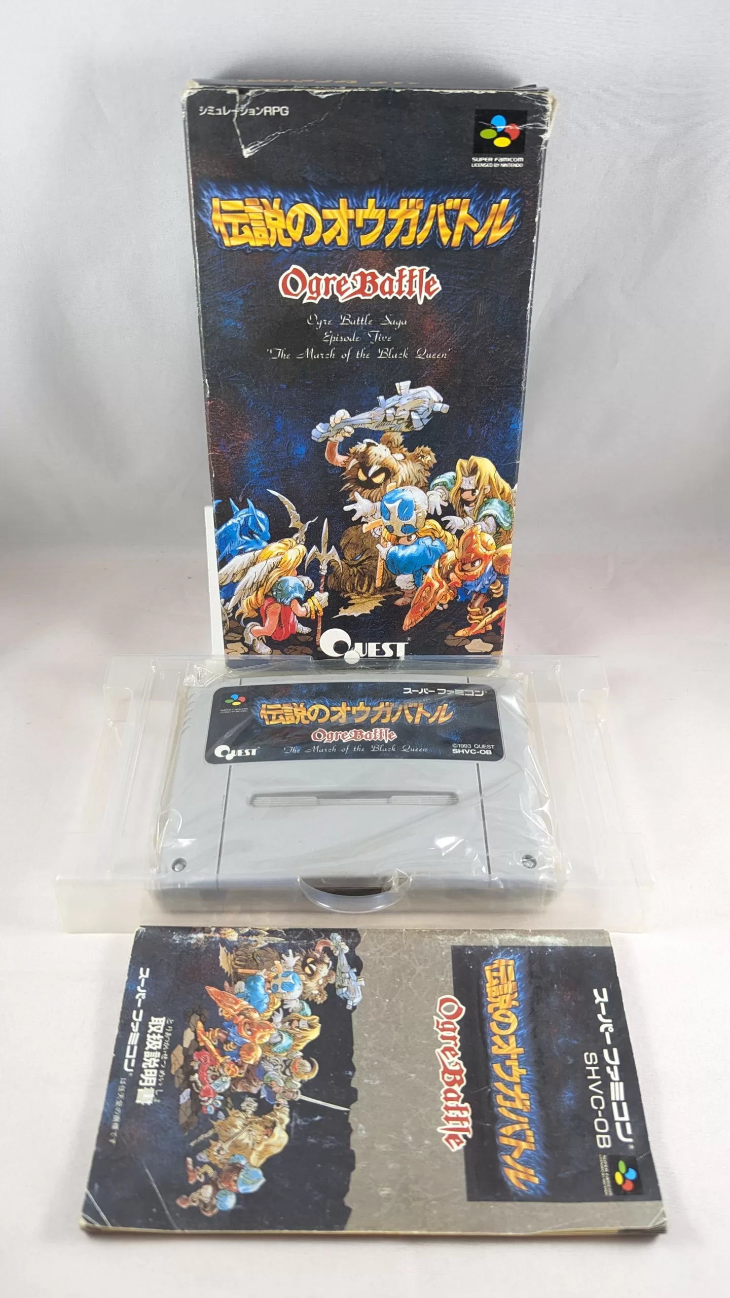 SUPER FAMICOM Ogre Battle – Desetsu no Ogre SNES/SFC (game + box + instructions) Super Nintendo (JAPAN)