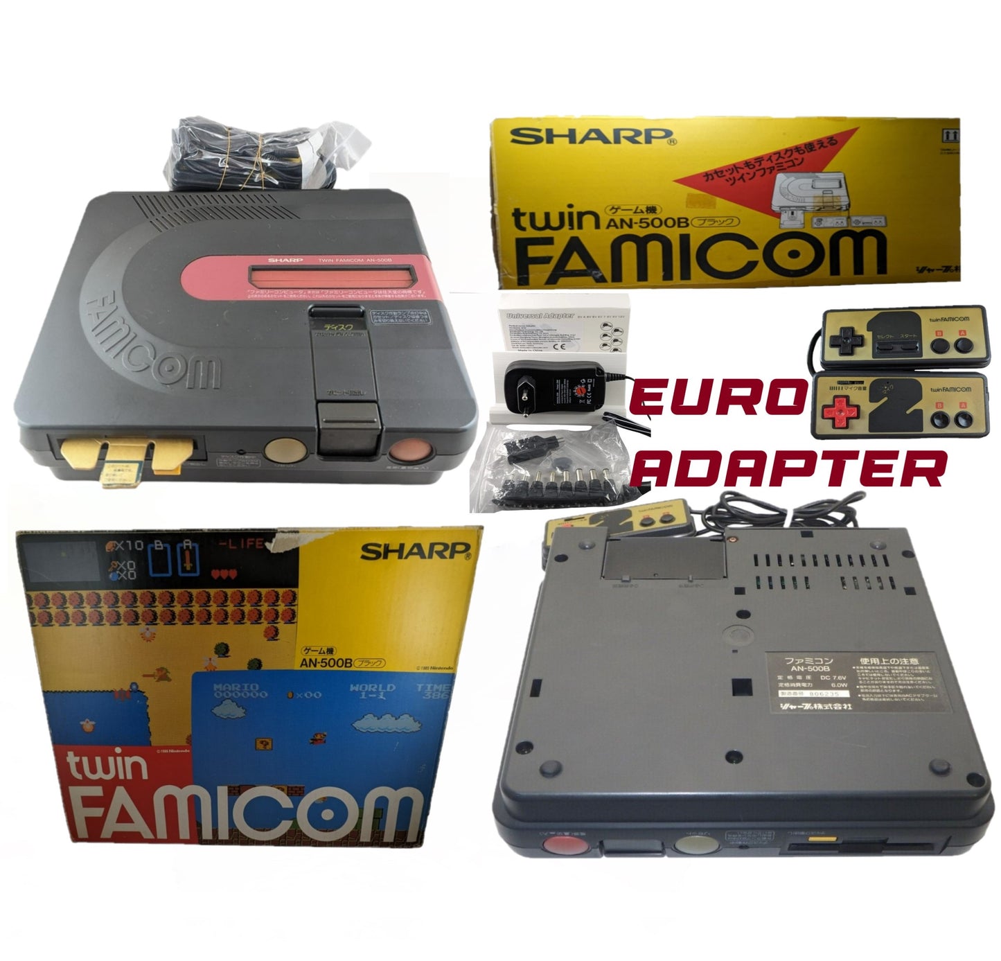 Sharp Famicom TWIN AN-500B (Boxed-NEW Belt-Serviced) (Only Japan Edition)