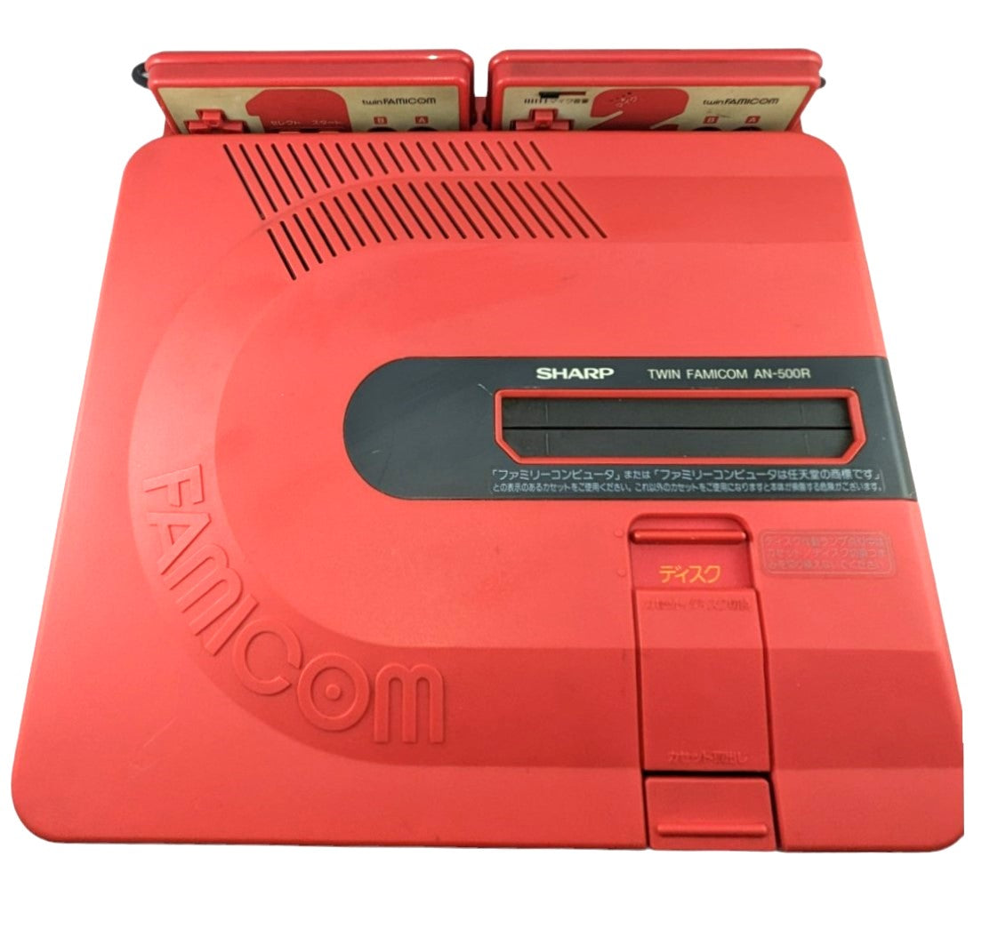 Sharp FAMICOM TWIN RED AN500R (SINGLE CONSOLE+AC EURO) NEW BELT- SERVICED (ONLY Japan EDITION)