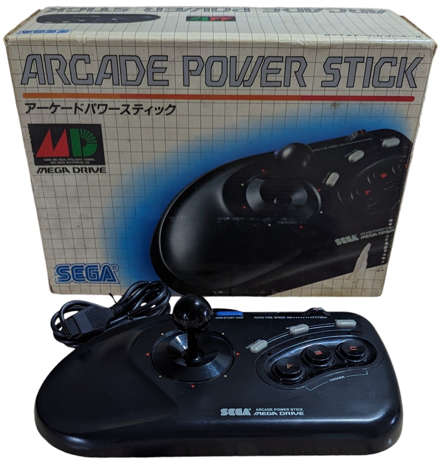 SEGA Megadrive - Arcade Power Stick CONTROLLER - 3 Button/Rapid Fire WITH BOX (Japan)