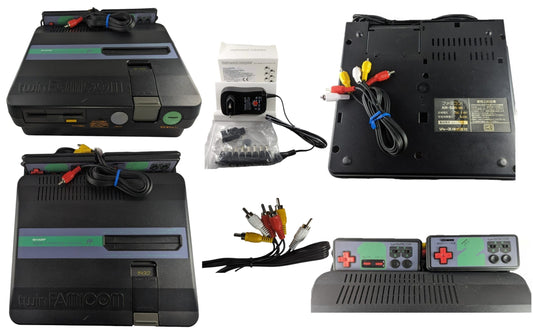 Sharp FAMICOM TWIN GREY AN505BK (SINGLE CONSOLE+AC EURO) NEW BELT-SERVICED (ONLY Japan EDITION)
