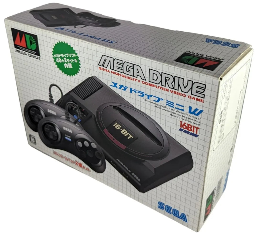 SEGA Mega Drive Mini W - 42 Integrated GAMES - 2 Controllers USED
