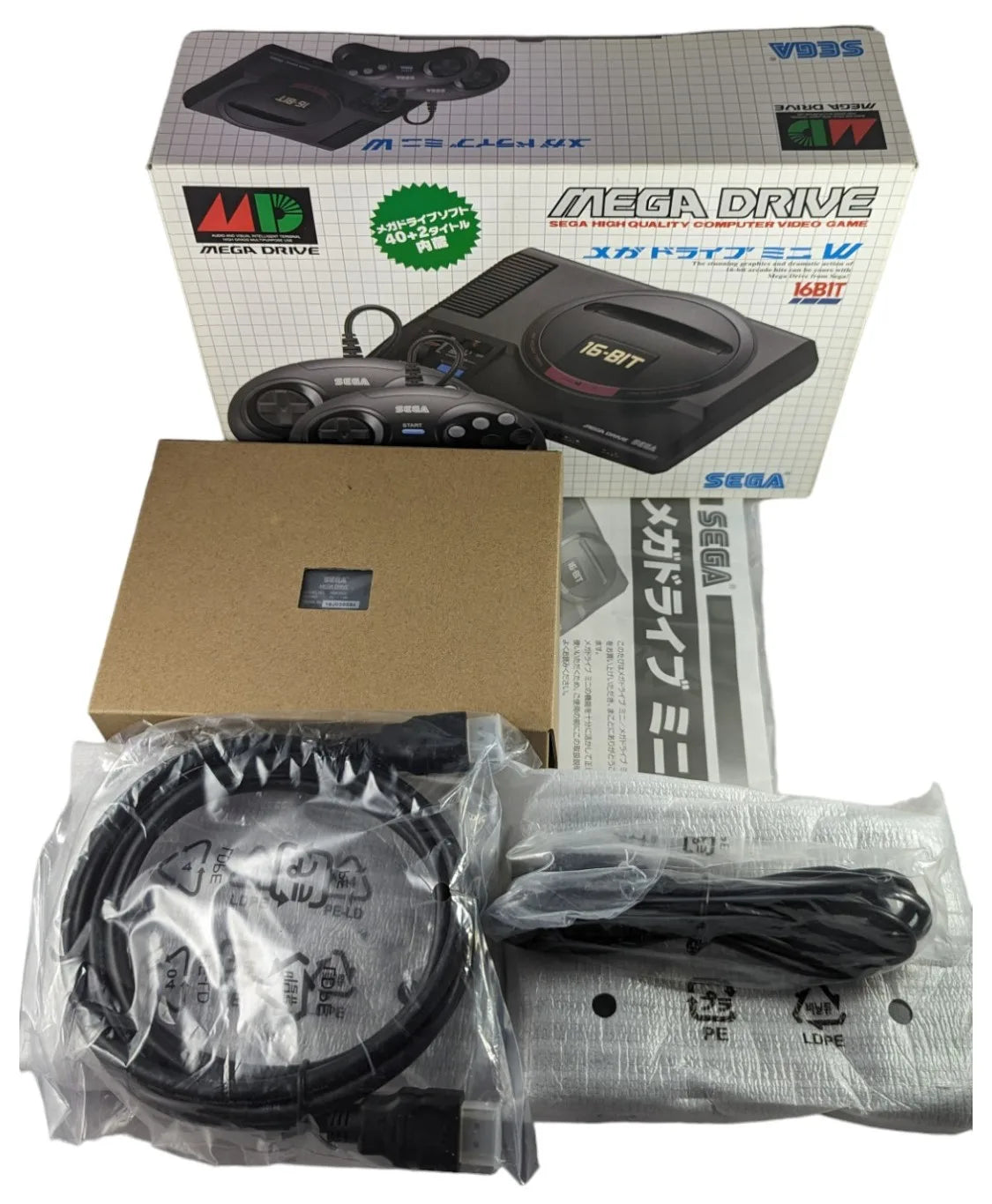 SEGA Mega Drive Mini W - 42 Integrated GAMES - 2 Controllers USED
