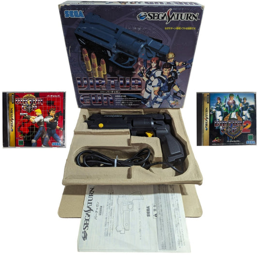 SEGA SATURN - HSS-152 Virtua COP Gun + Virtua Cop 1-2 game - Peripheral (JAPAN)