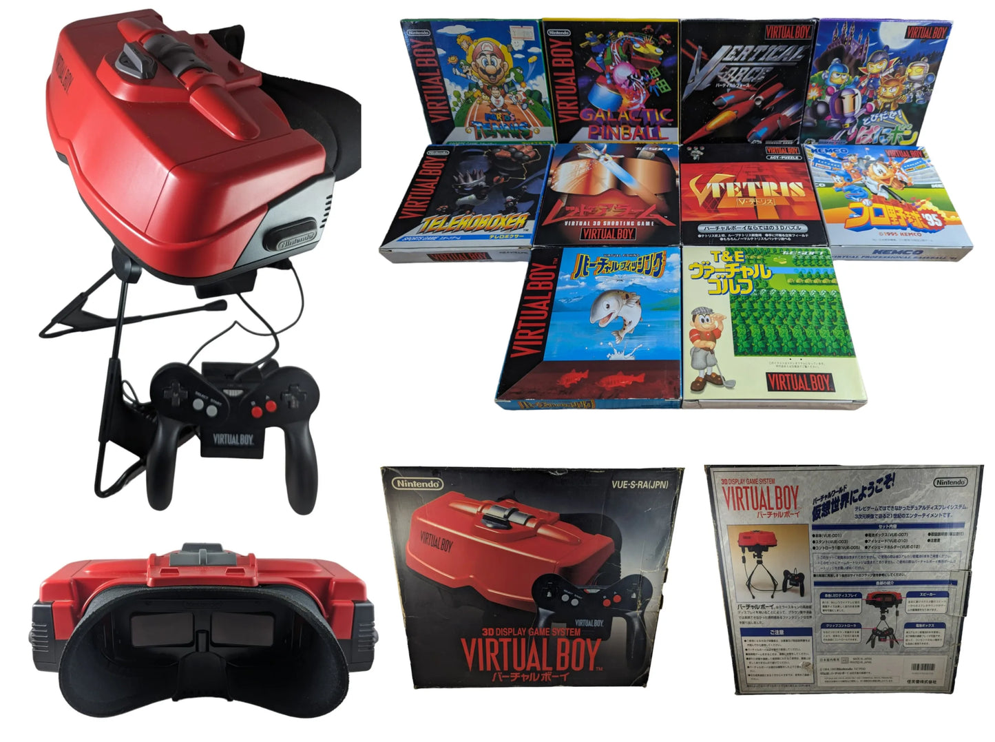 Nintendo Virtual Boy System WITH BOX + 10 Games (WORKING-TESTED)