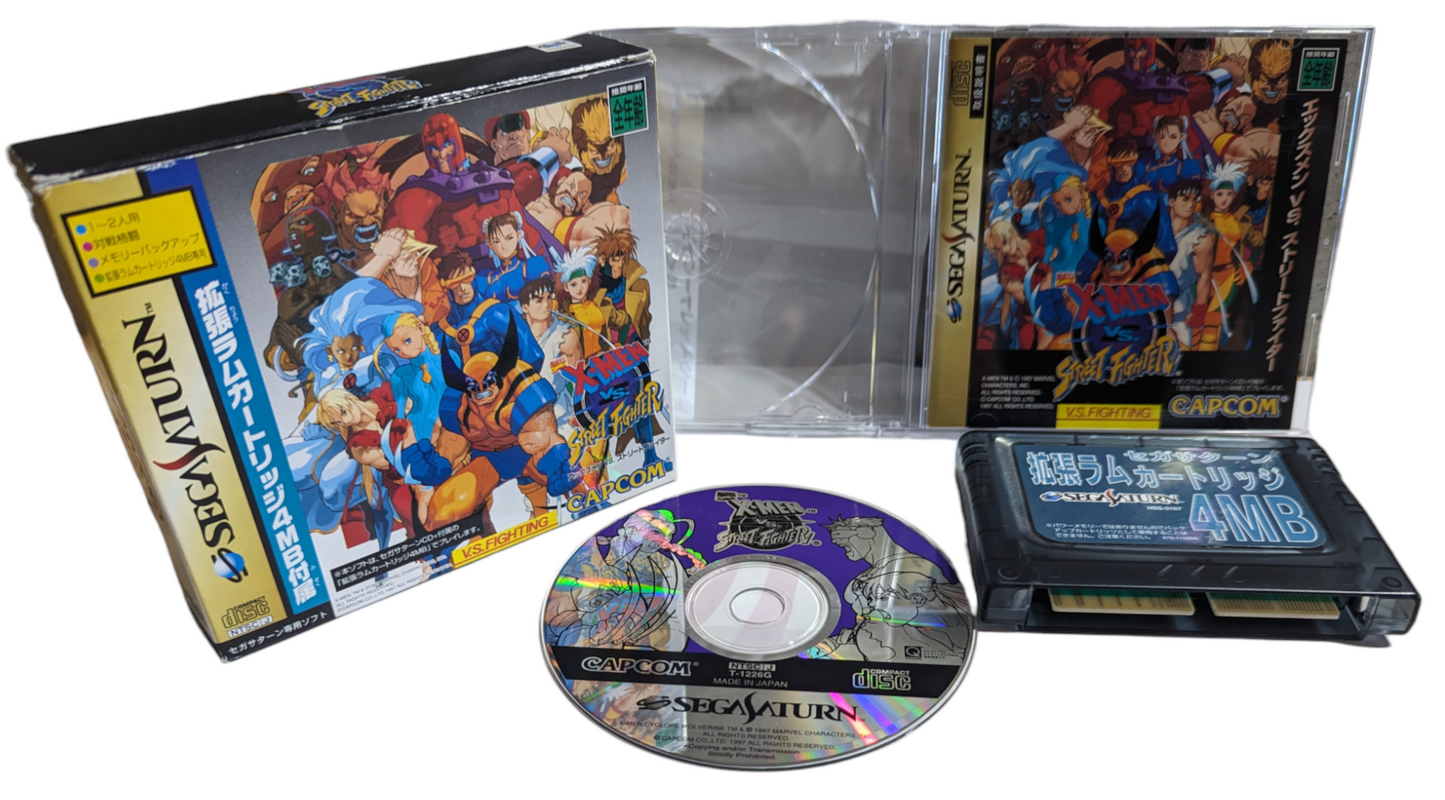 SEGA SATURN - X-MEN VS STREET FIGHTER + CARTUCHO DE RAM DE 4 MB (JAPÓN)